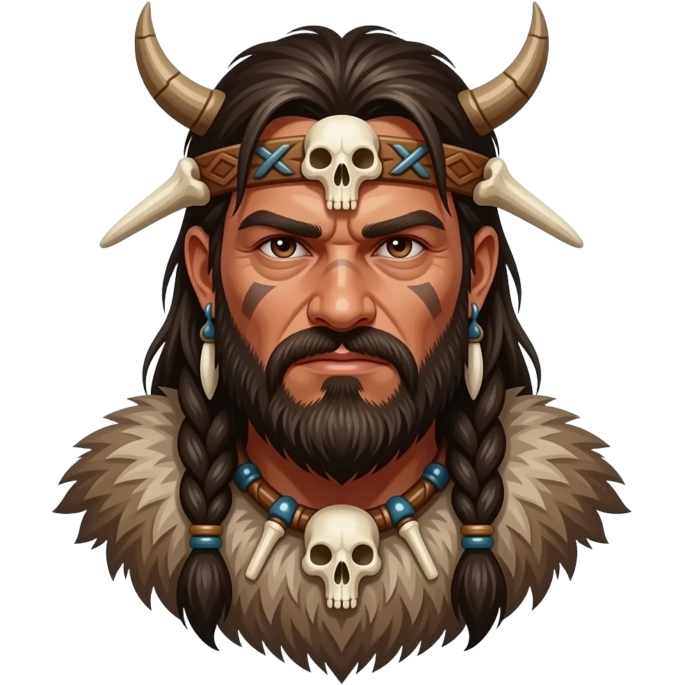 A savage shaman emoji