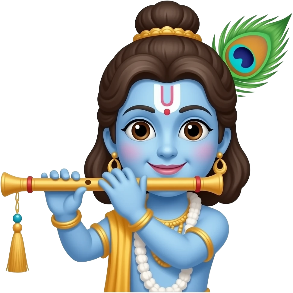 Krishna's flute with peacock feather emoji emoji