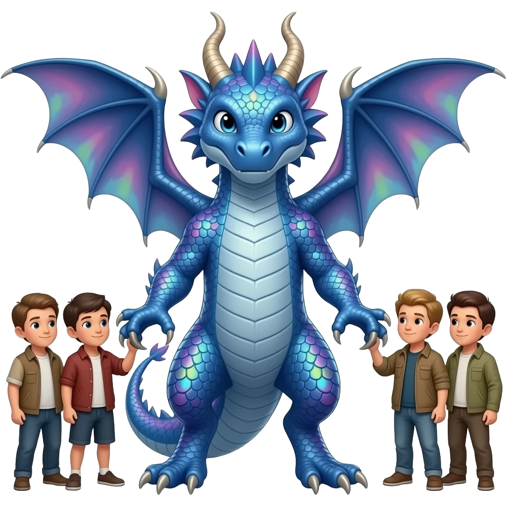 Blue dragon holding followers emoji