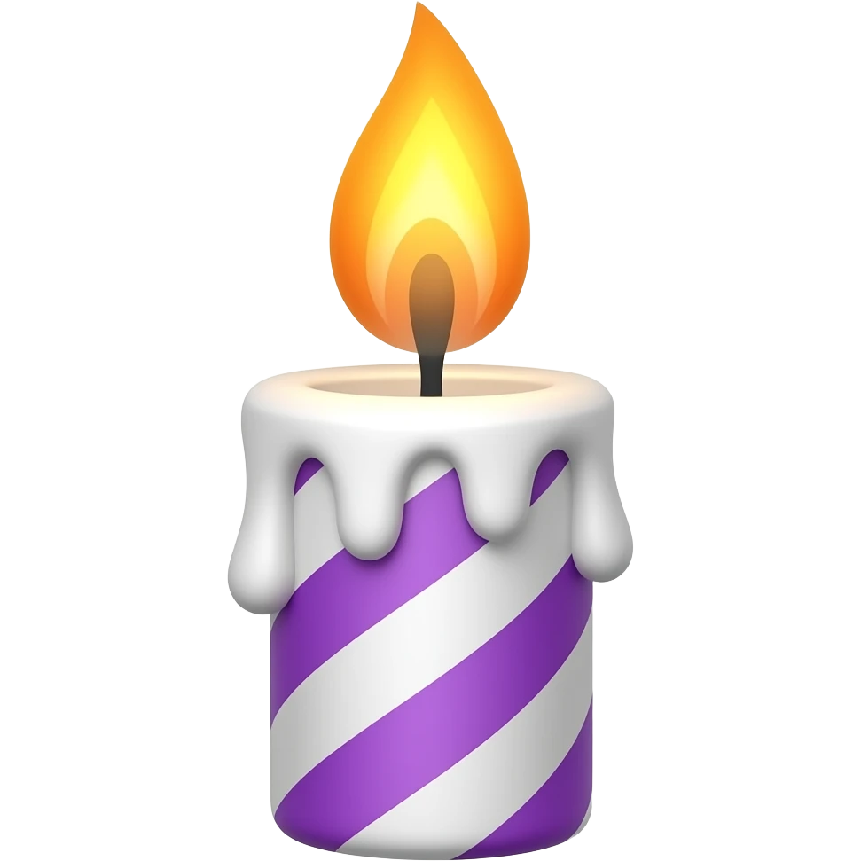 Emoji for the easter in purlpe and orange, church candle emoji