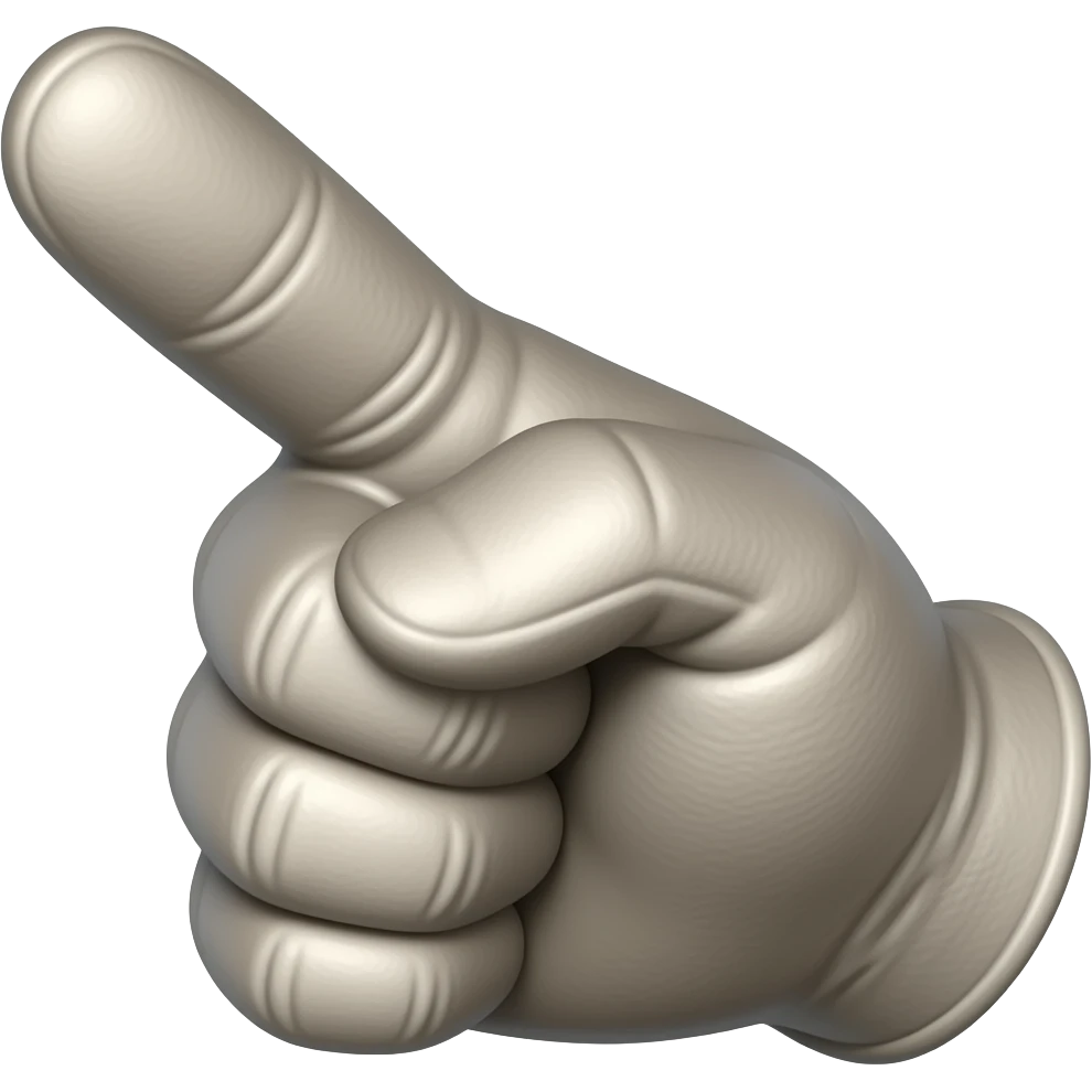 pointing hand with glove emoji