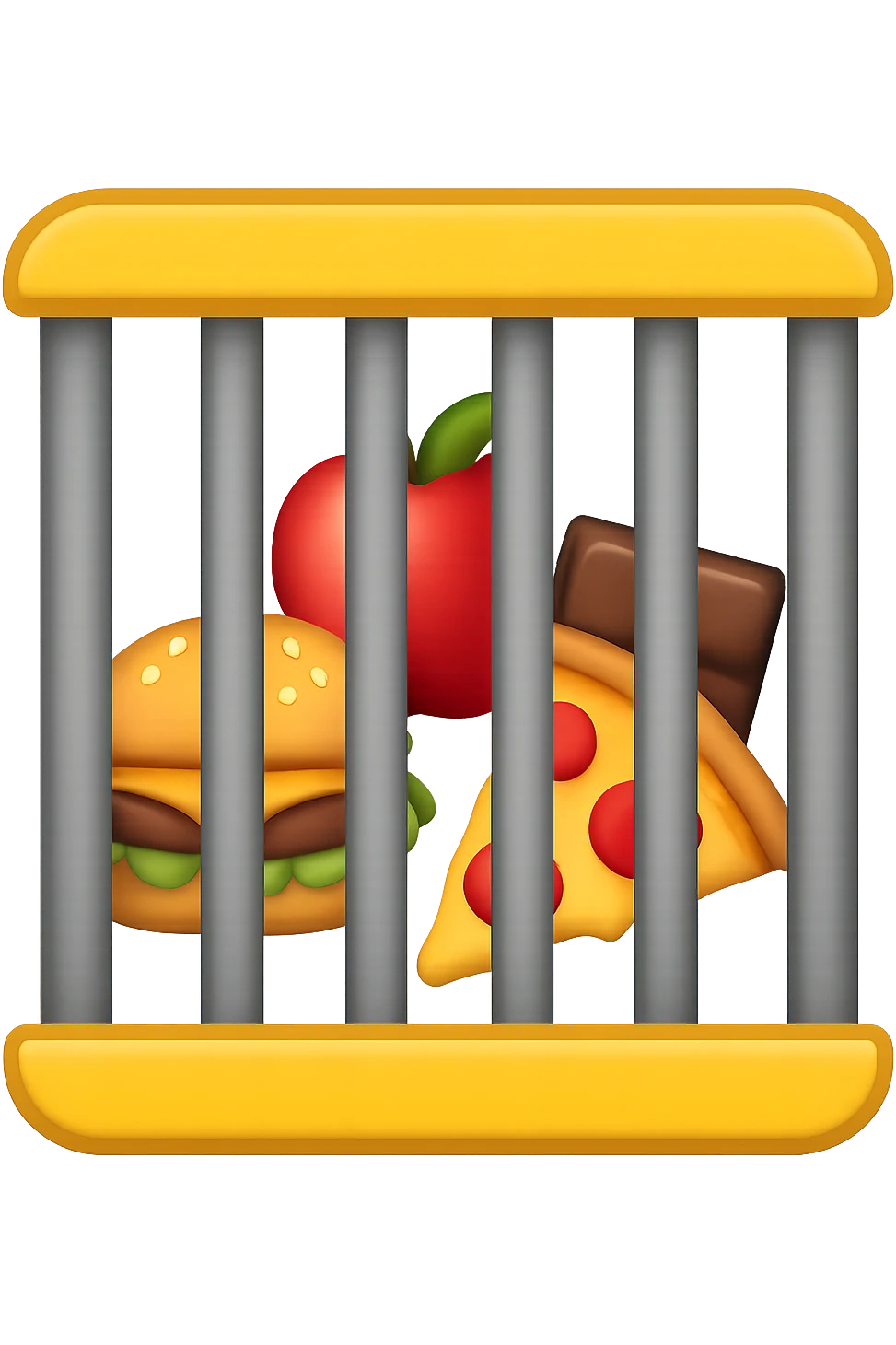Disturbi alimentari quindi cibo visti come una gabbia stile emoji iphone. emoji