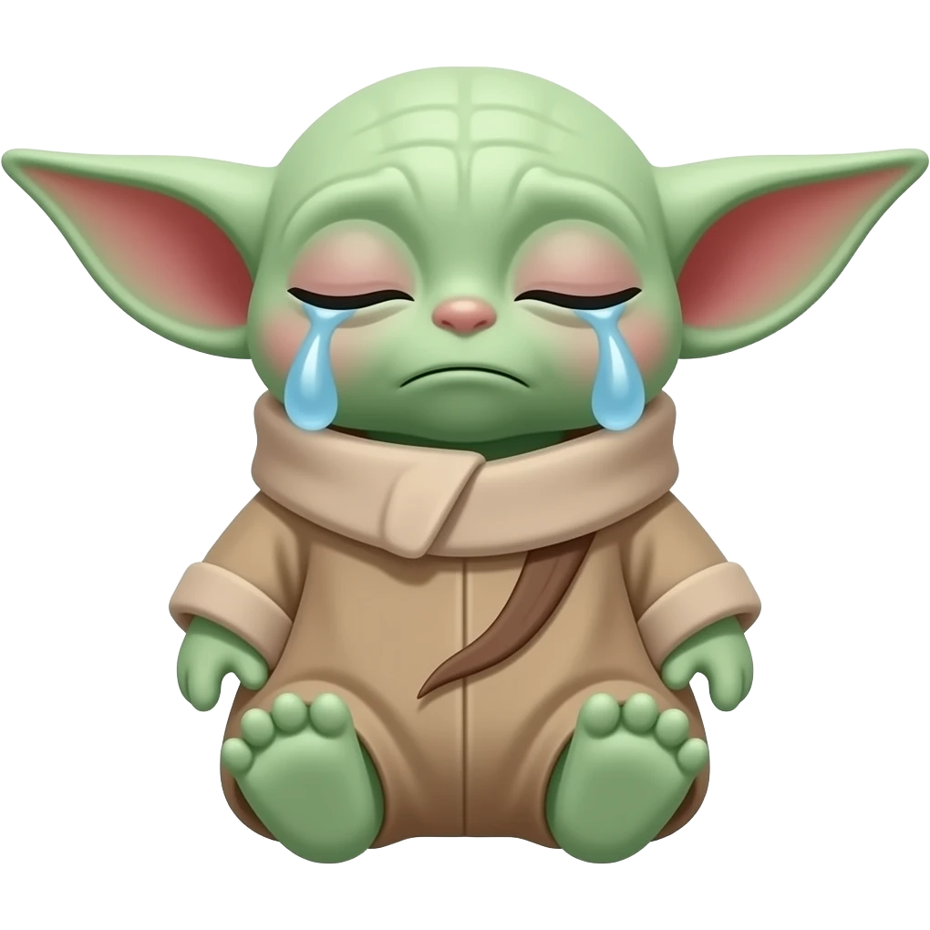 baby yoda crying a lot with eyes closed emoji