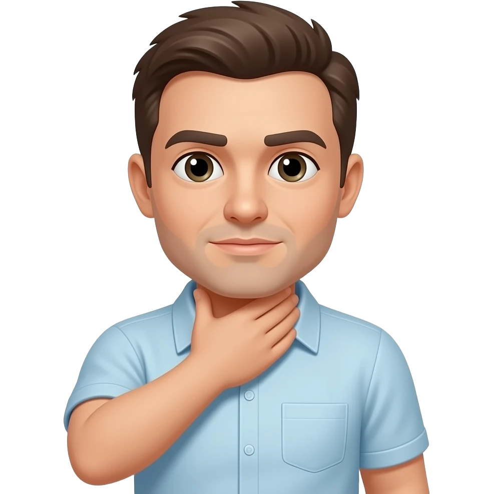 man grabs his own throat emoji