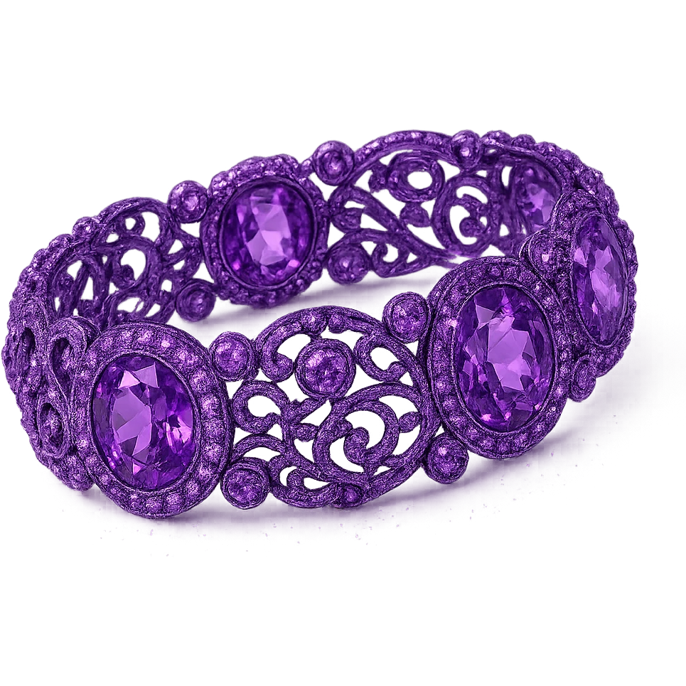 purple sparkly gemstone bracelet emoji