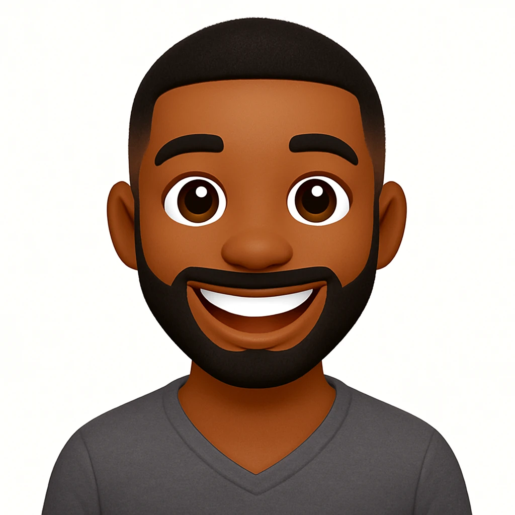 turn the second man in emoji style of the 1st image, match the facial features and clothes  emoji