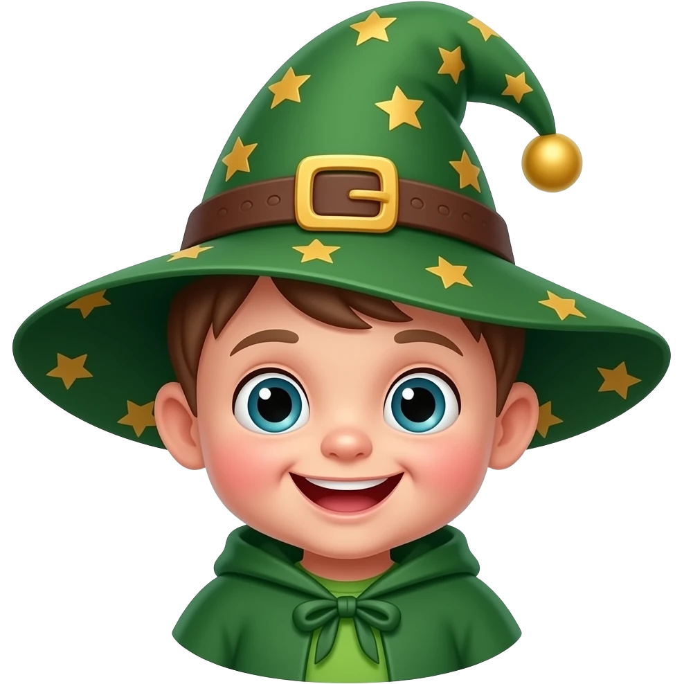 cute baby smiling green wizard emoji