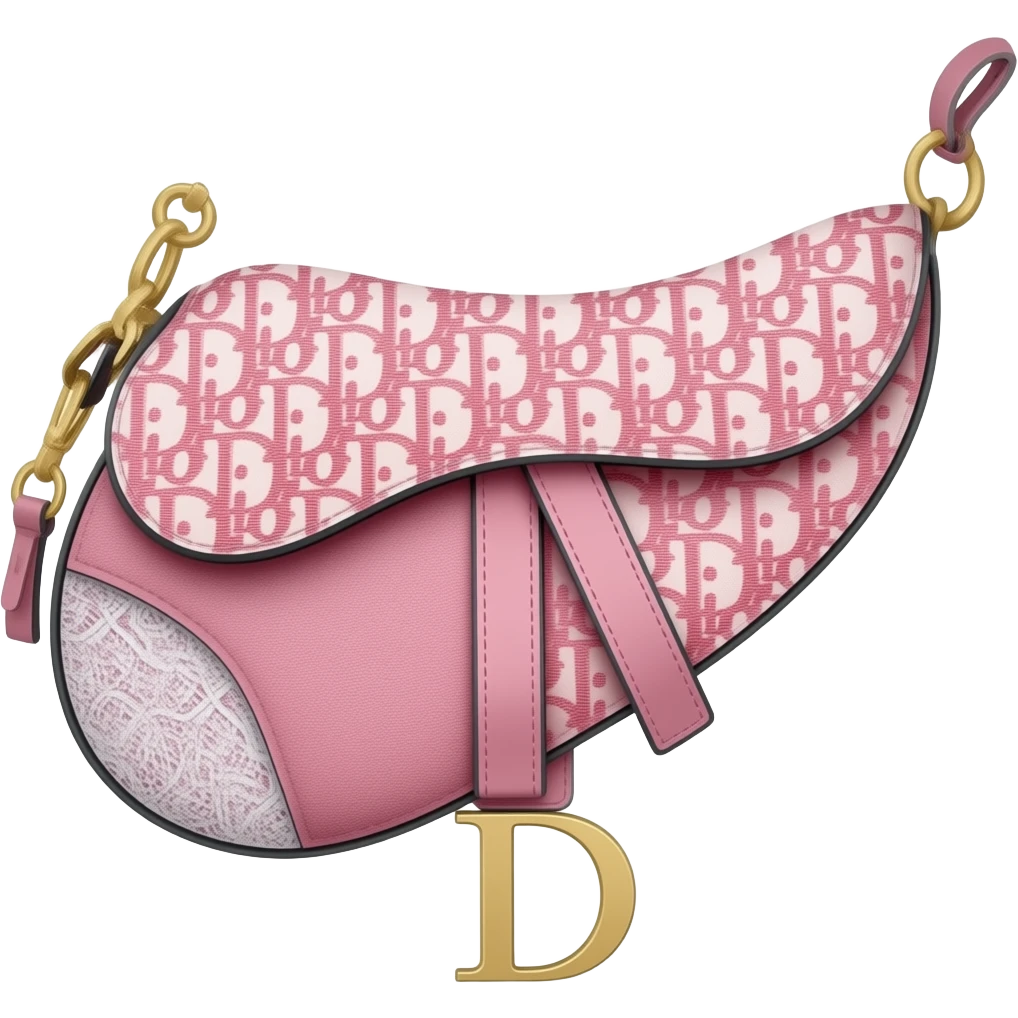 Pink Dior Oblique Embroidery and White Lace saddle bag emoji
