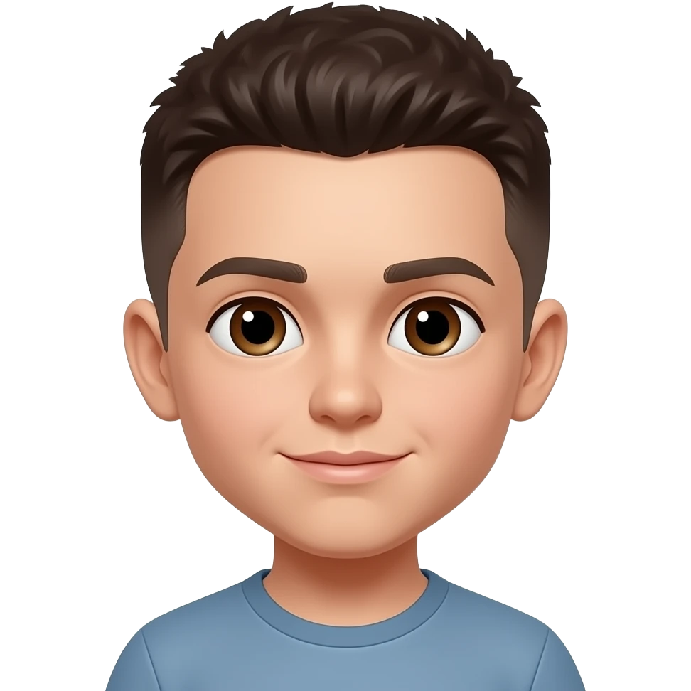 Kahverengi gözlü, Kumral, Buzz Cut saçlı erkek çocuk sı biraz daha uzun olsun emoji