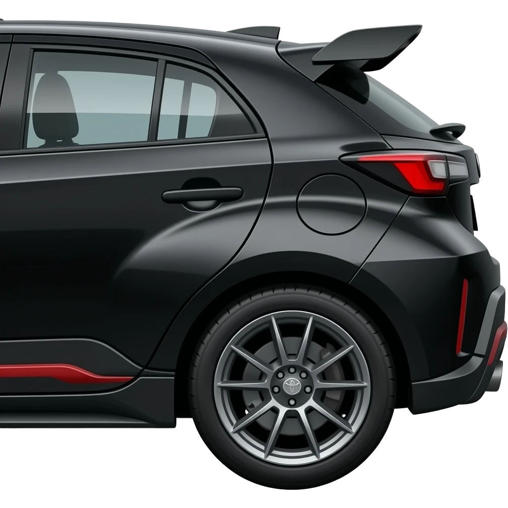 Shiny Black Toyota GR-Yaris 2022 side orthographic emoji