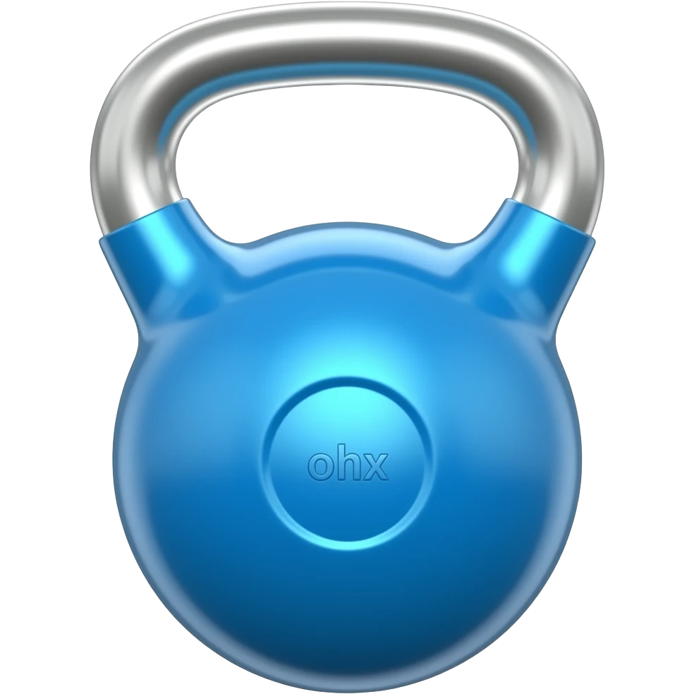A blue kettlebell with a metal handle emoji