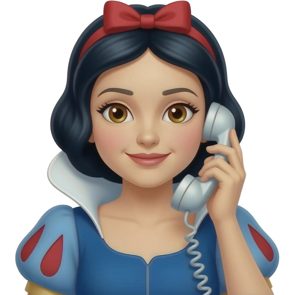 snow white with office phone emoji