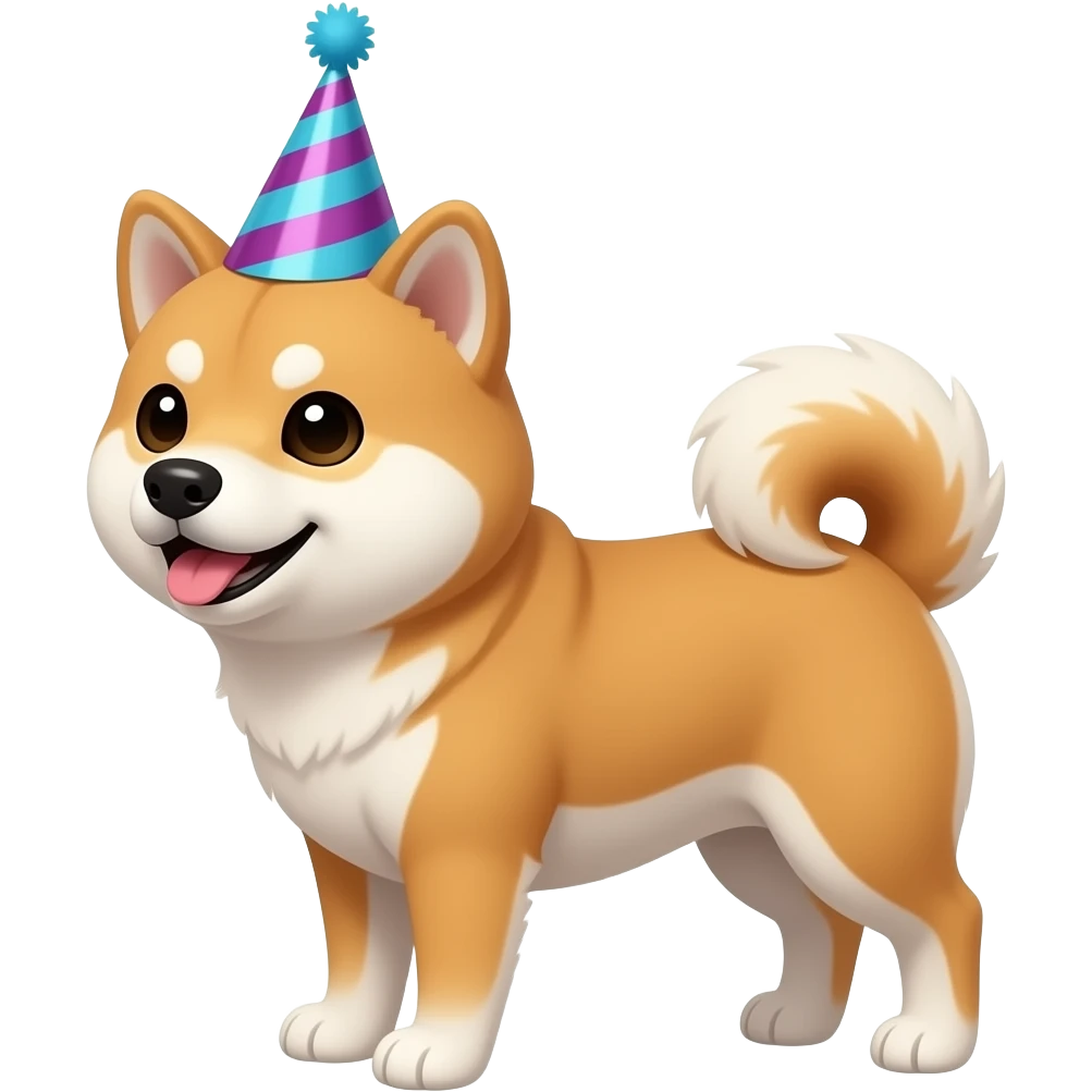 shiba inu with a party hat emoji