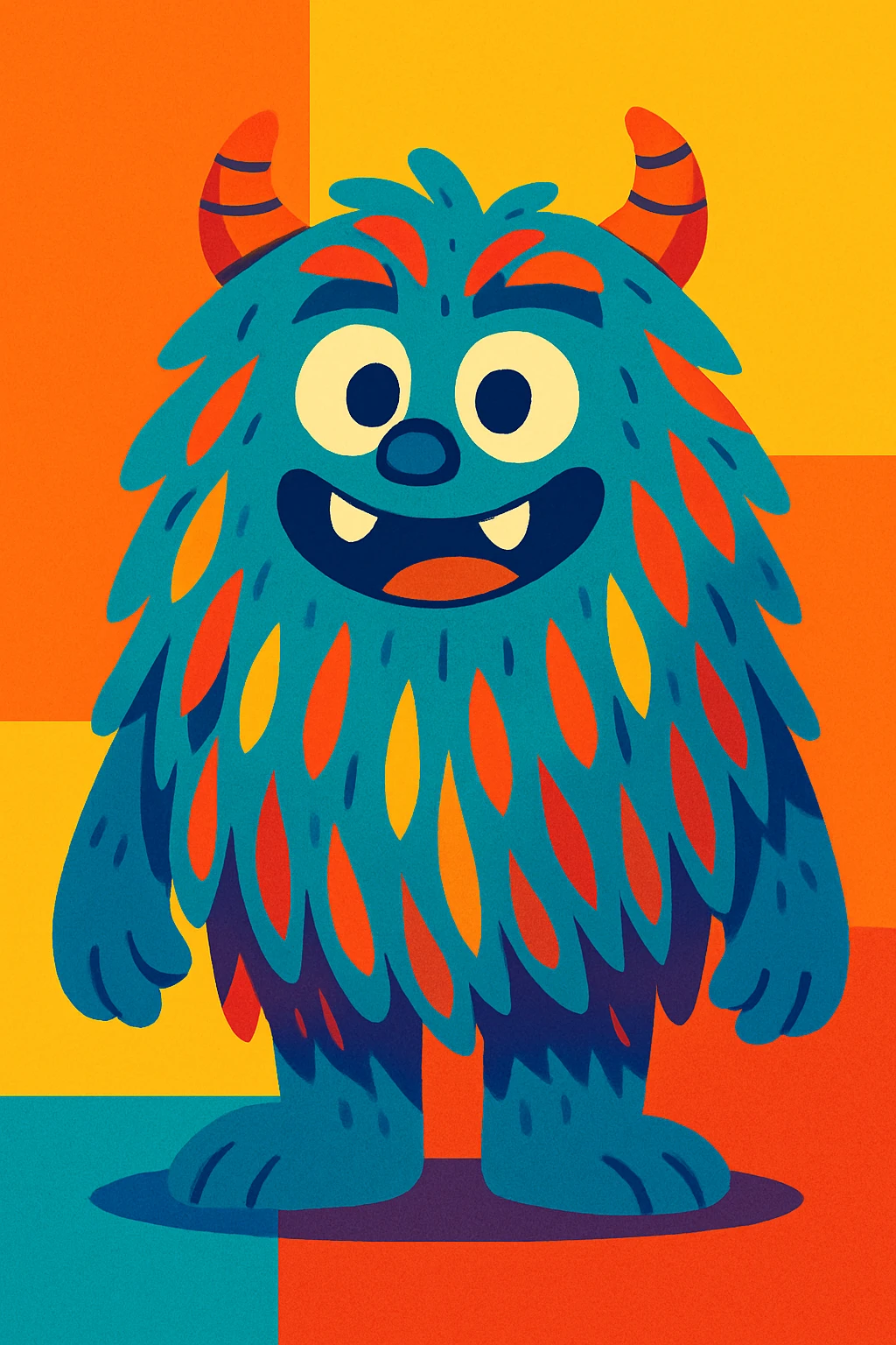 hairy creature vibrant toon style emoji