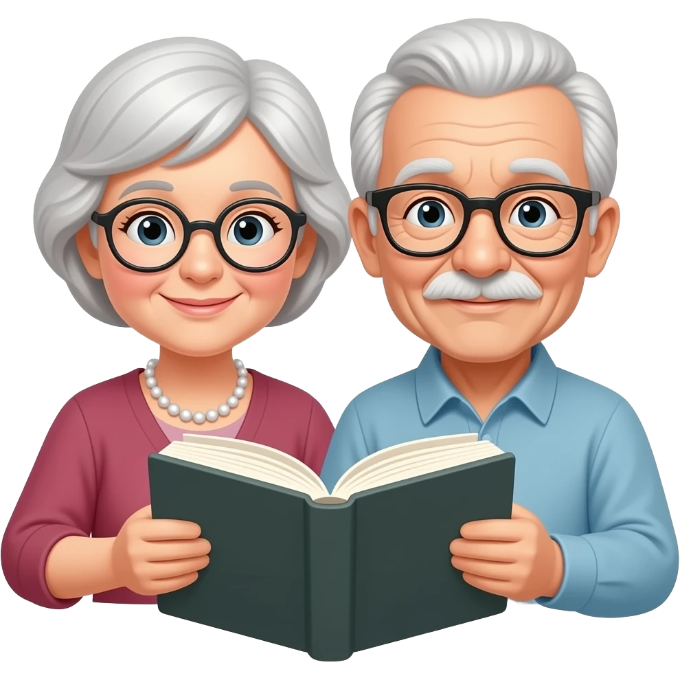 Old People Reading Books emoji