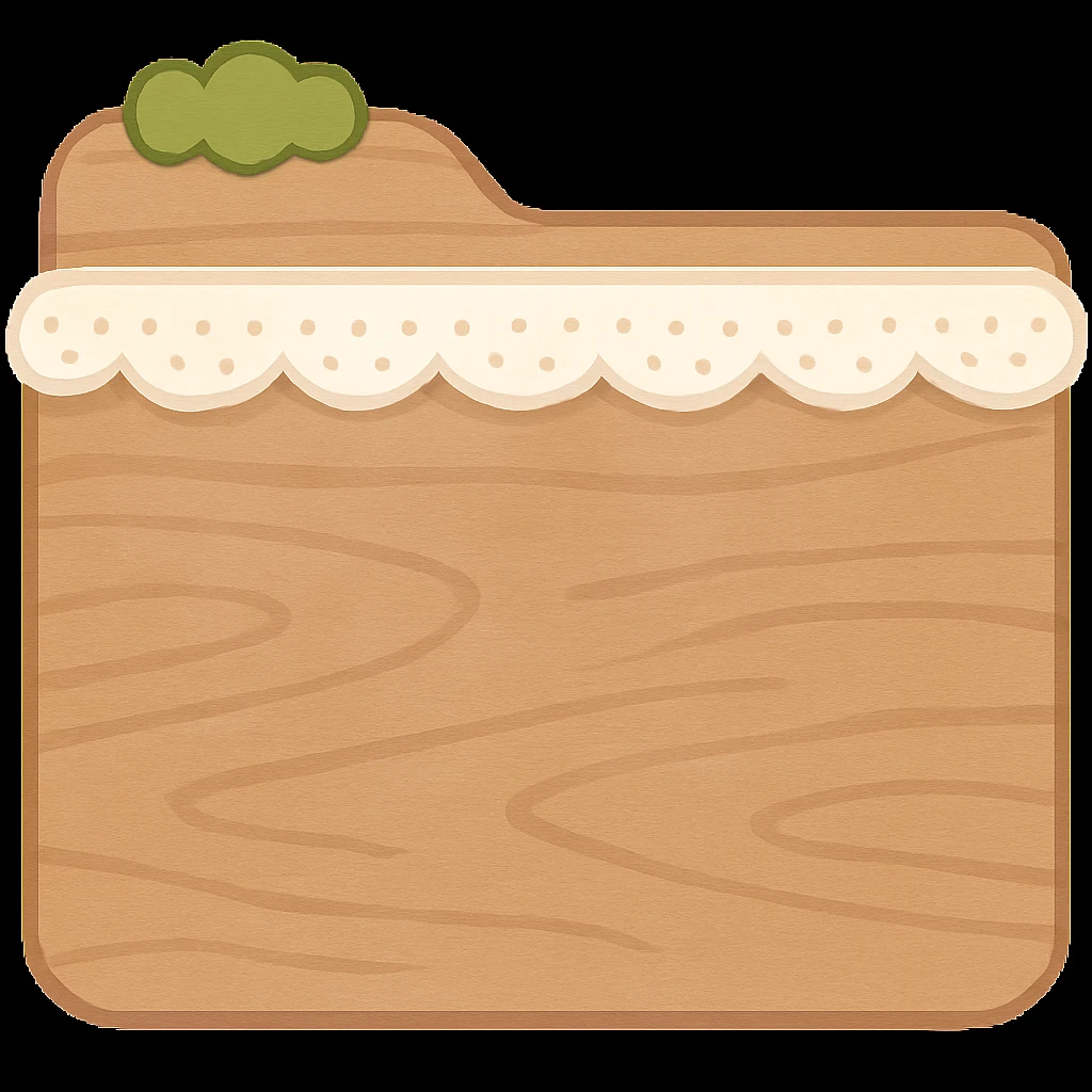Render this folder. Remove the plants. KEEP THE STYLE INTACT. Render it as if it were open. white frills, but the plants at the very top can stay. emoji