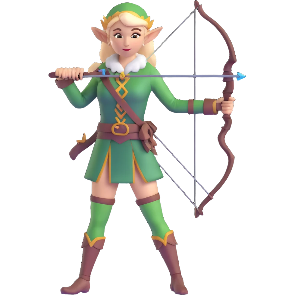 female elf ranger with bow emoji