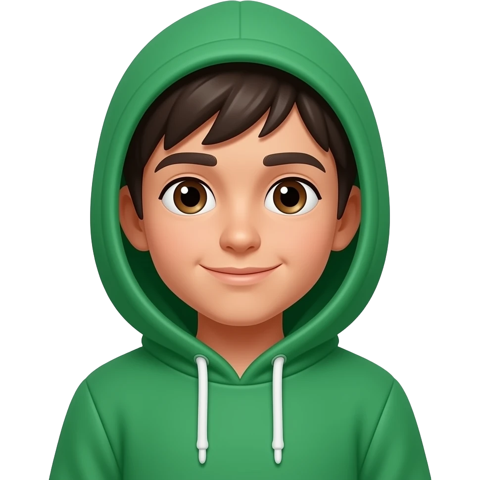 A boy with a green hoodie emoji