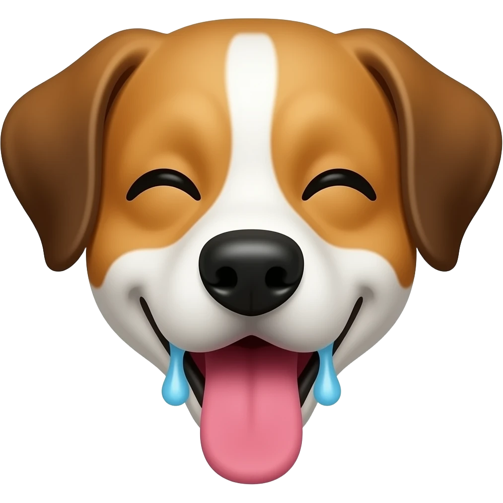 dog face panting and drooling emoji