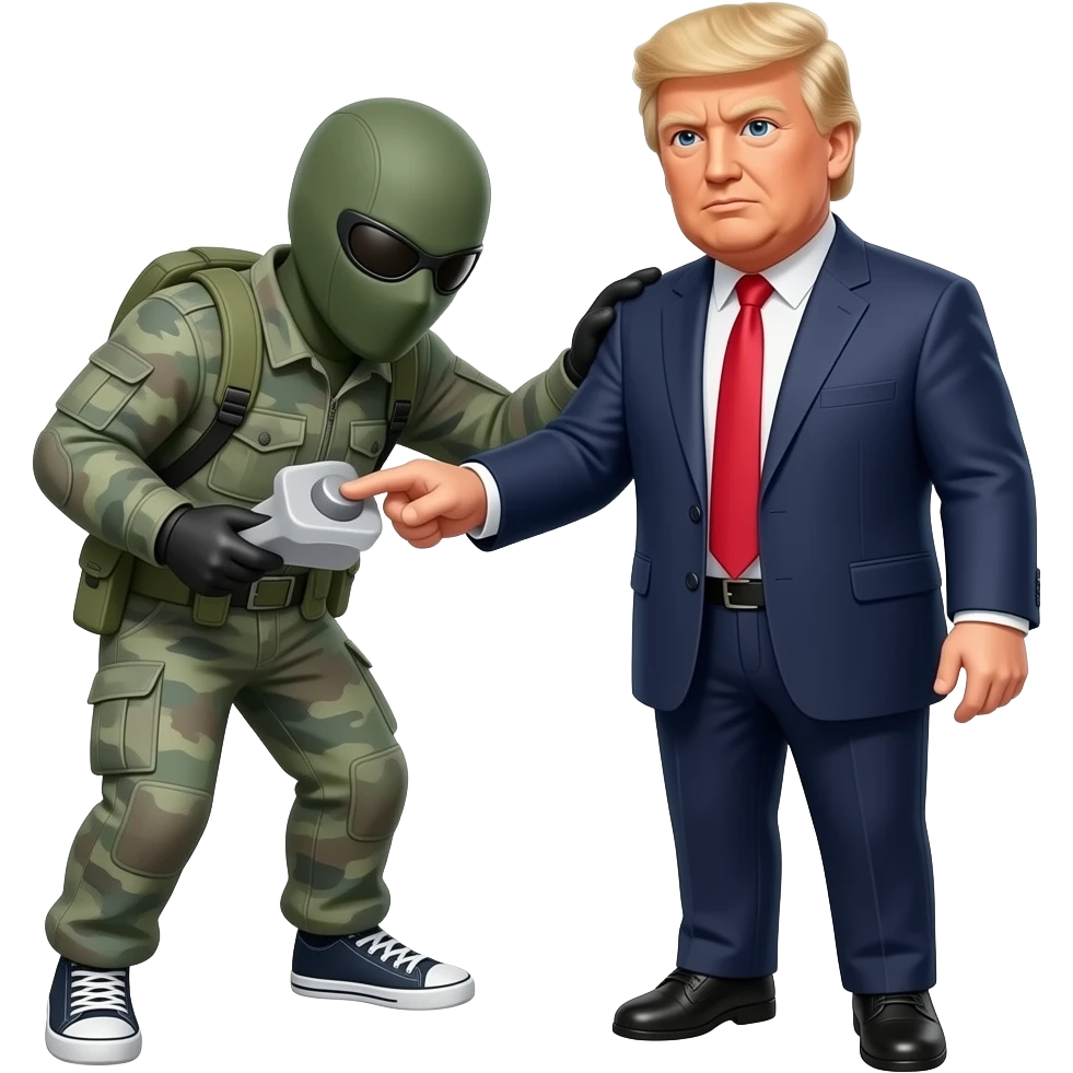 "Global terrorism" Trump ON pressing button emoji