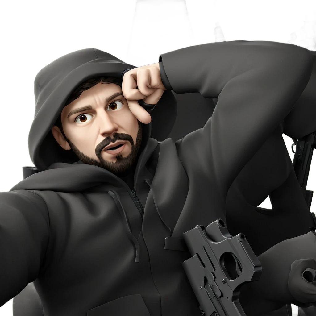 bearded boy with gun emoji