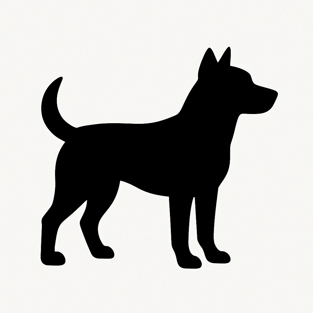 Dog black silhouette white background emoji