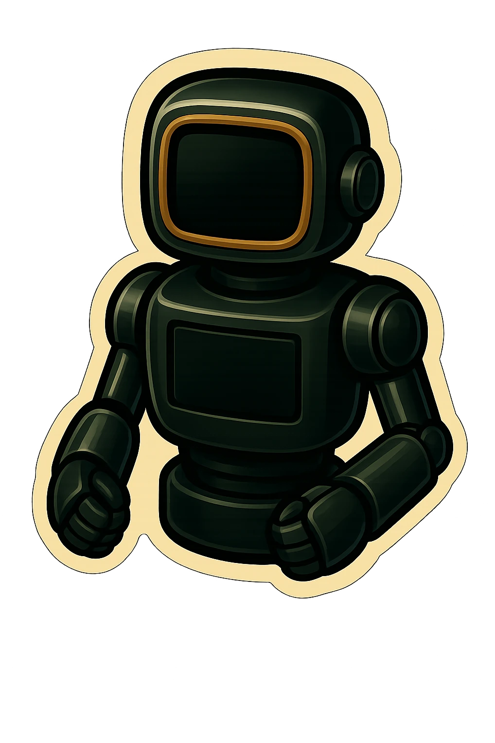 bureaucrat robot with nothing in head area. black screen is in chest . no book emoji