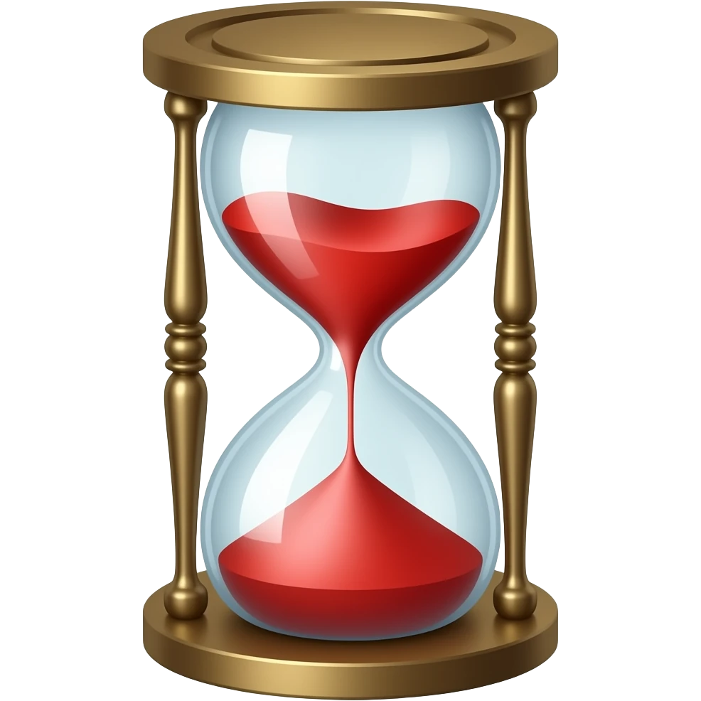 Red sand hourglass emoji (the sand inside hourglass should be red) emoji