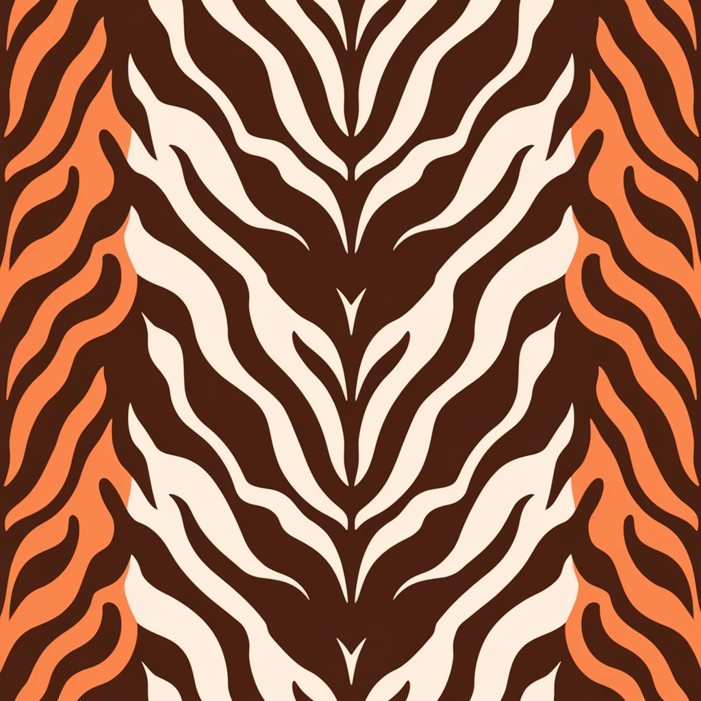 tiger print pattern in autumn colors, orange brown beige palette, abstract seamless texture, bold stylish background emoji