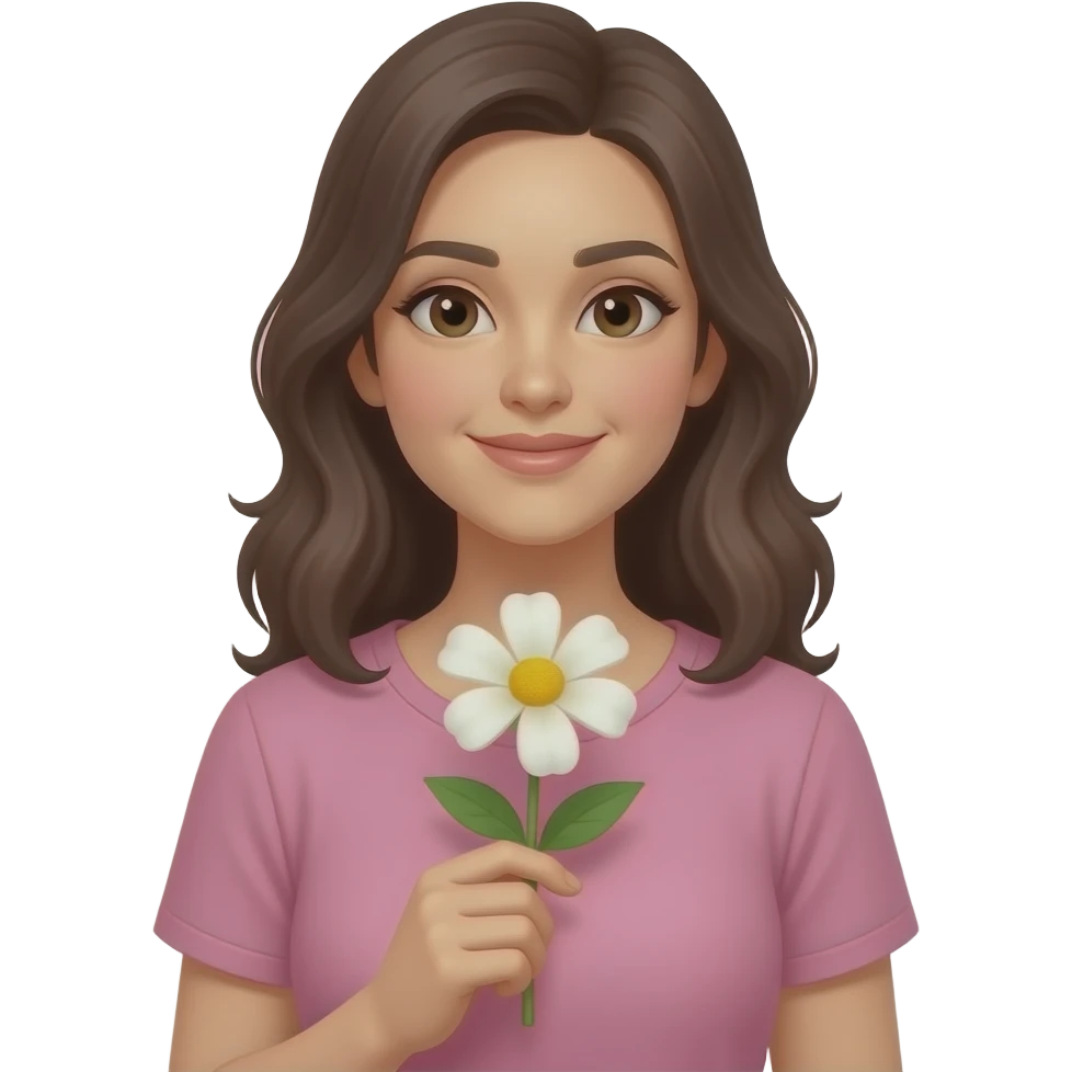 Woman with flower and pink shirt top emoji