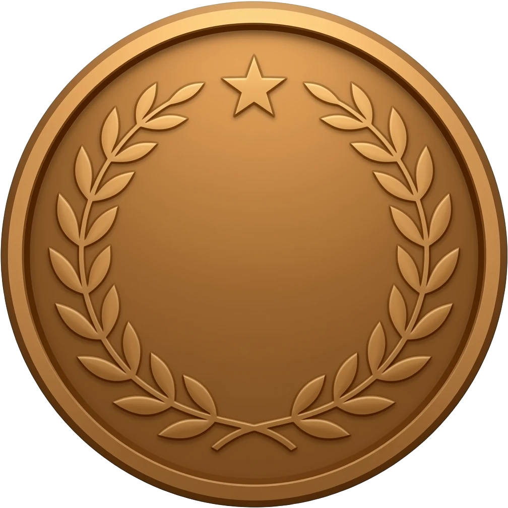 Бронзовая наградная монета emoji