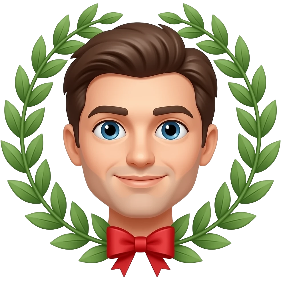 Emoji corona alloro Con fiocco rosso emoji