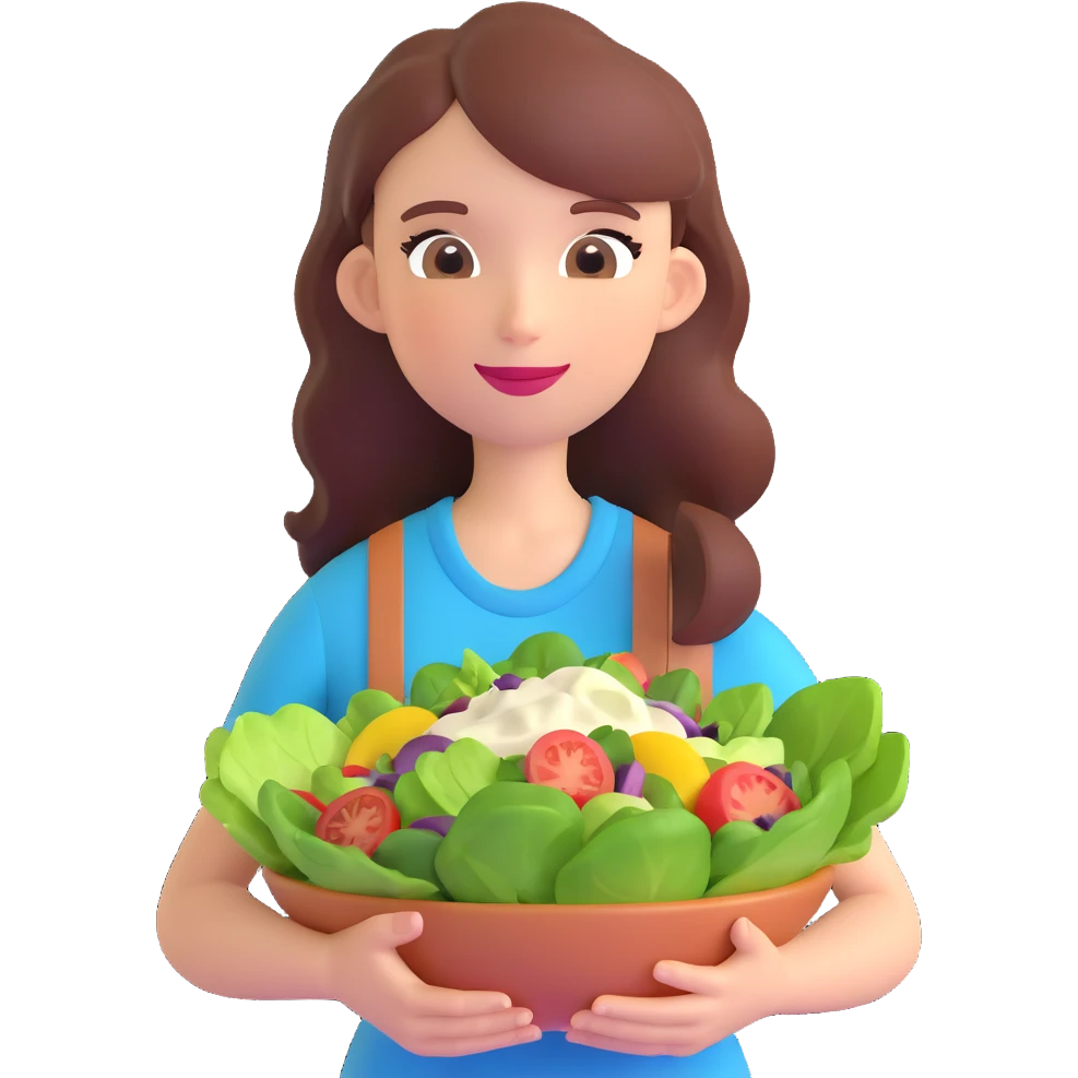girl holding salad emoji