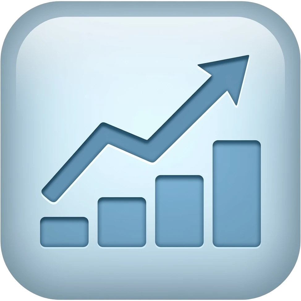 Create a simple, bold emoji that symbolizes leveling or progression—like a rising bar chart, a lightning bolt, or a shining medal. Keep it clean and recognizable at a small size, fitting a sense of achievement or rank. emoji