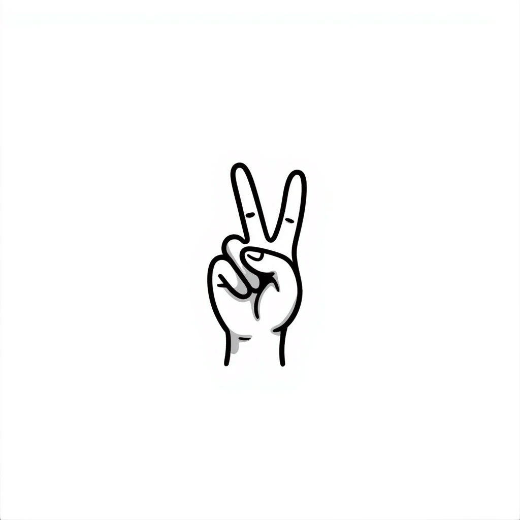 Hand drawn rock on horns hand sign with light skin tone emoji