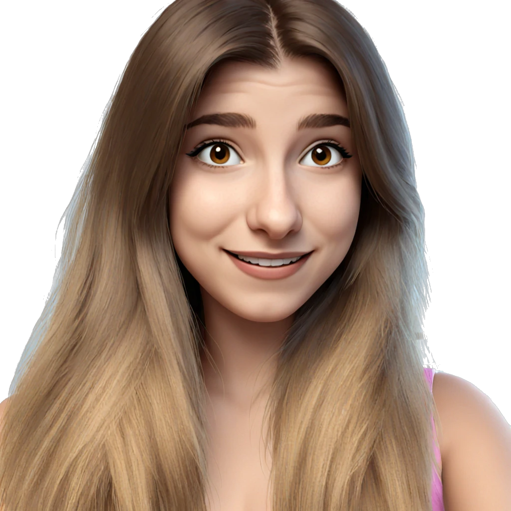 smiling girl with brown hair emoji