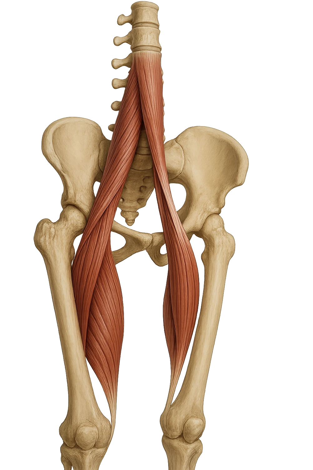 ILEOPSOAS DI UN CORPO UMANO ANATOMICO REALISTICO, iperrealistico 4k emoji