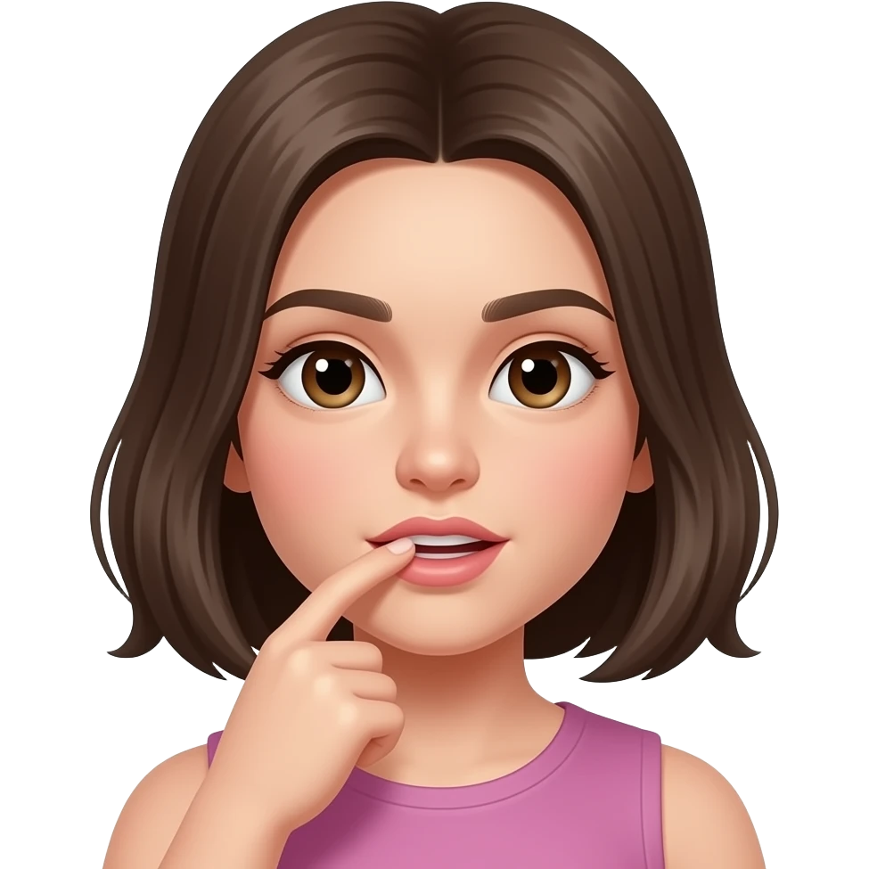 que se muerda el dedo la chica un poco mar realista emoji