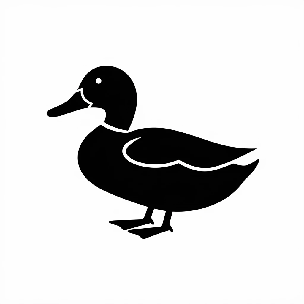 Duck icon black silhouette emoji