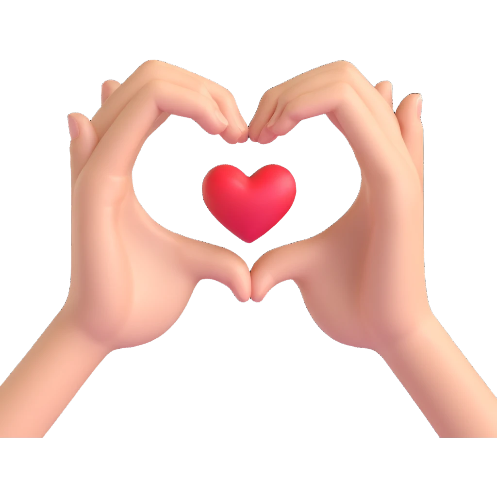 heart shaped hands emoji
