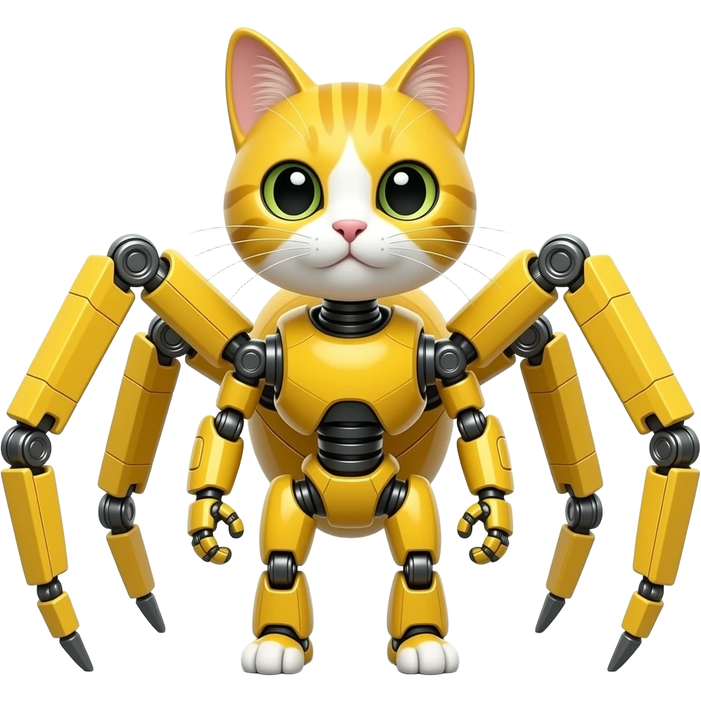 yellow Robot cat spider hybrid emoji