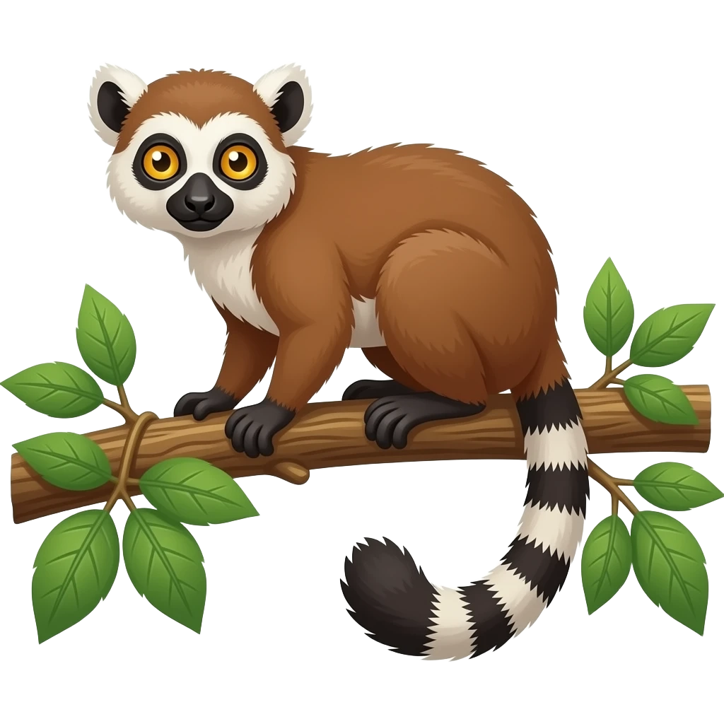 brown lemur with yellow eyes emoji