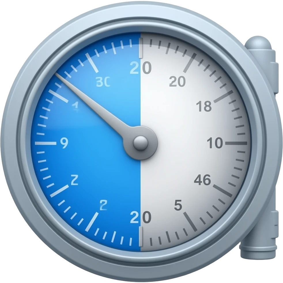 Barometer Sampler side view of deep blue, sky blue, lazure, white and grey colors. Negative prompt: numbers, logos, letters, words emoji