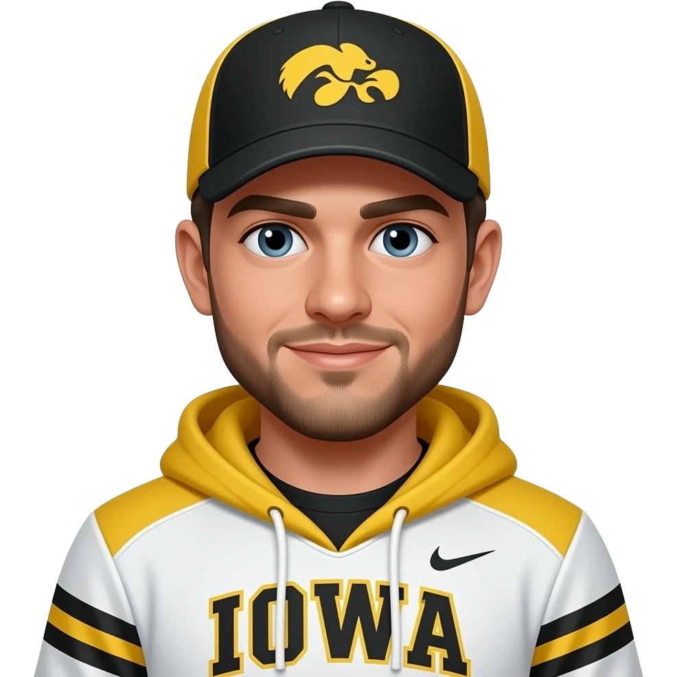 In Iowa Hawkeye gear emoji