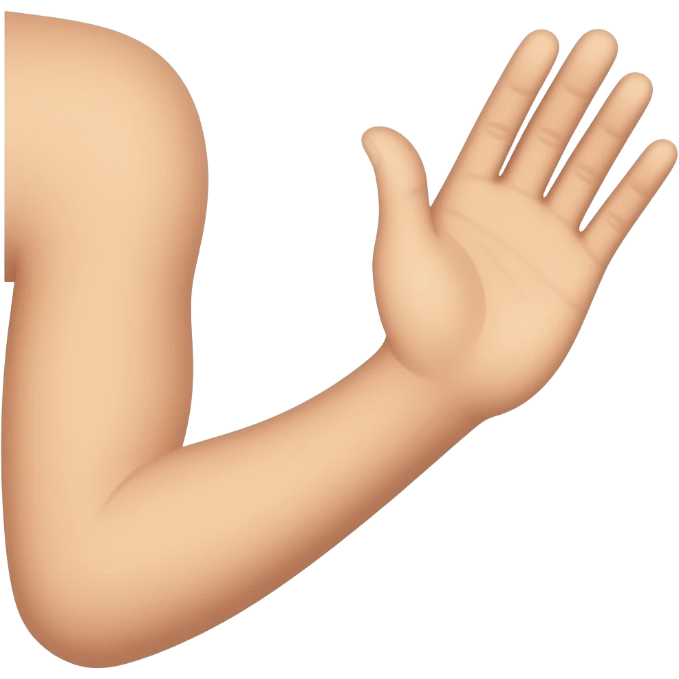 emoji ganzer arm ellenbogen geste offene hand, kein körper emoji