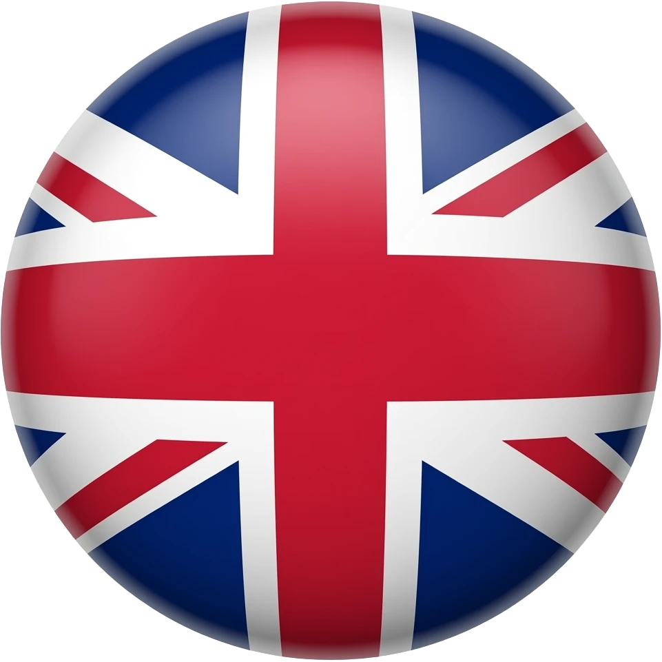make a hugeeee two circles and red and huge bouncy great brittain flag emoji
