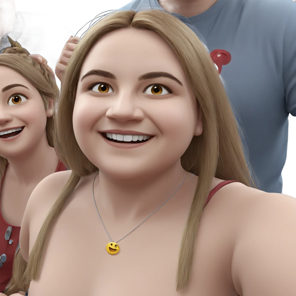 smiling girl with boys emoji
