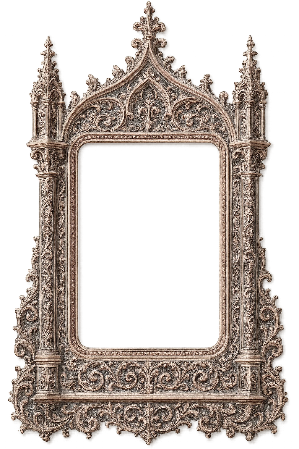gothic ornate frame, pink and silver emoji