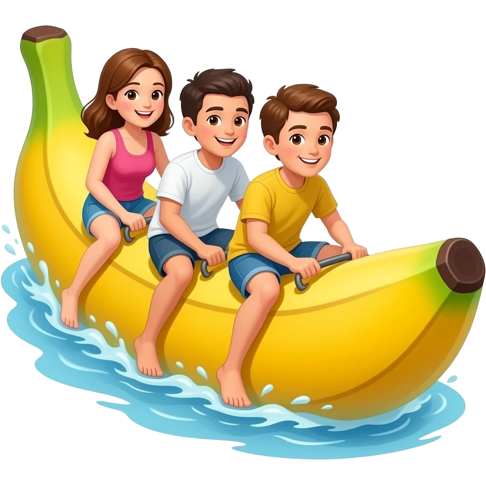 create emoji banana boat with people emoji