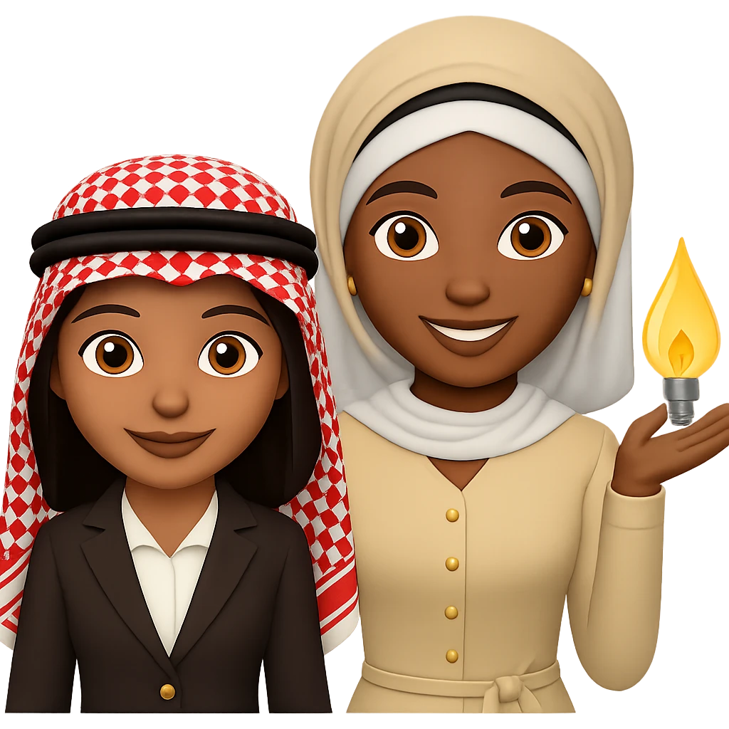 Add a traditional Arab headscarf (keffiyeh) to the man in the emoji style. Keep the style consistent with emoji style and no background (transparent). emoji